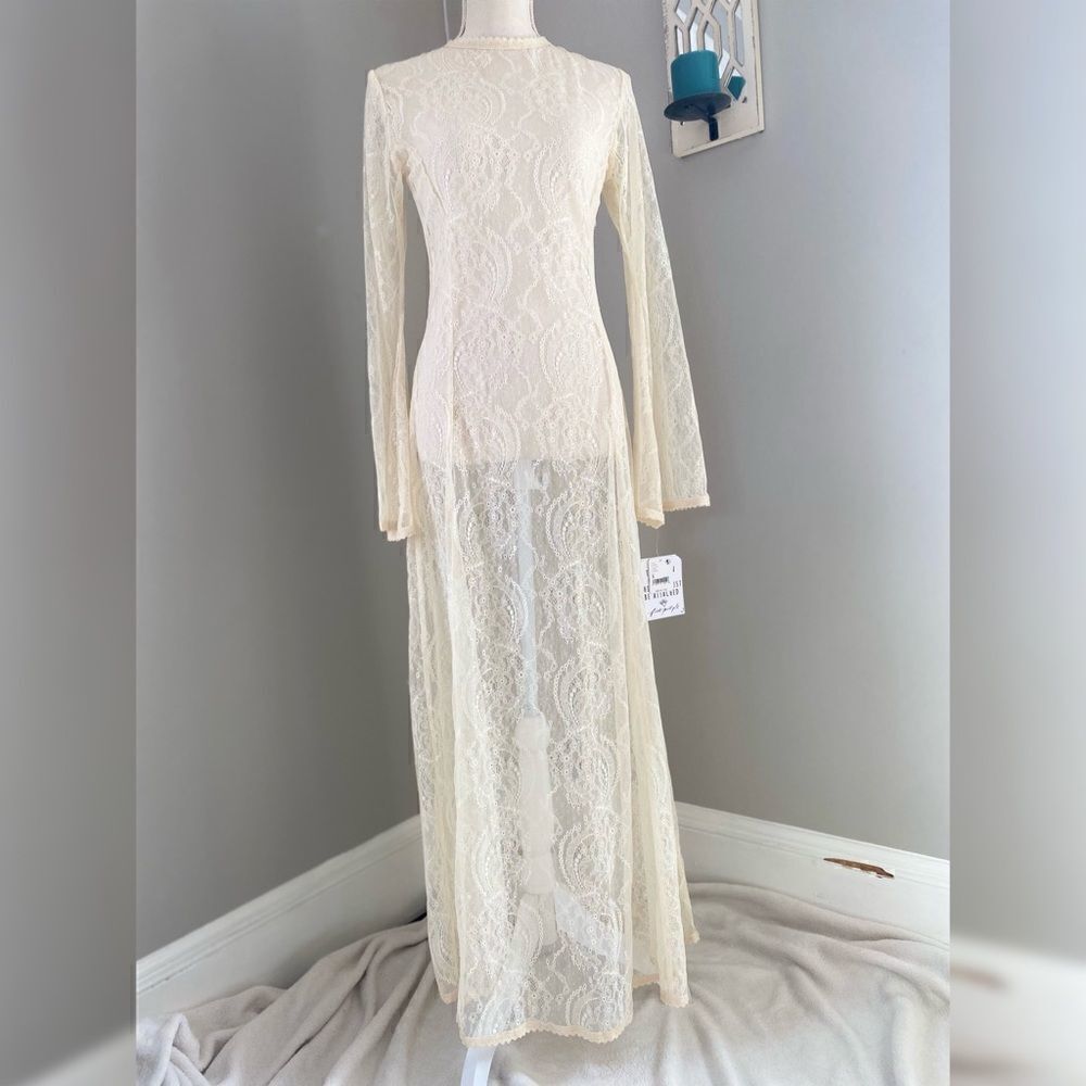 Free People - Bell Sleeve Lace Dress, size Small - Picture 6 of 7